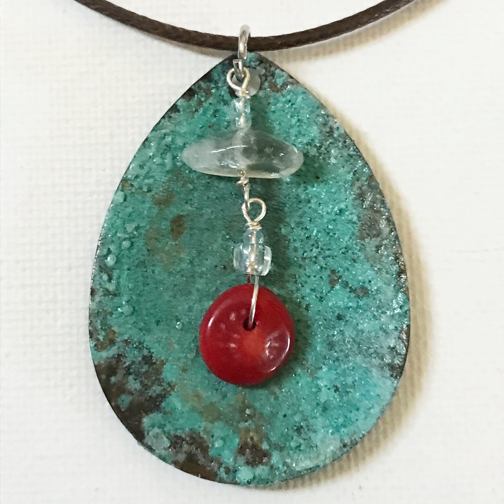 Lure Necklace Coral Aquamarine Gemstone Necklace Sea Ocean Mermaid Sailing Fish